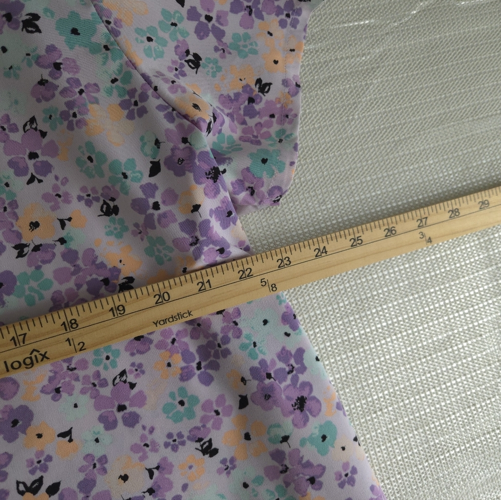 Willow Brook Floral Flowers Scrub Top Shirt Pockets Adult Women's 2XL - Picture 10 of 10